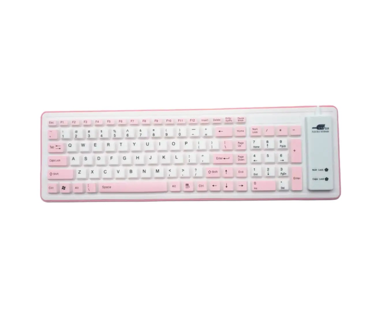 Bluebird 103 Keys Foldable Dustproof Soft Silicone Gaming Keyboard for Laptop/Computer – Pink