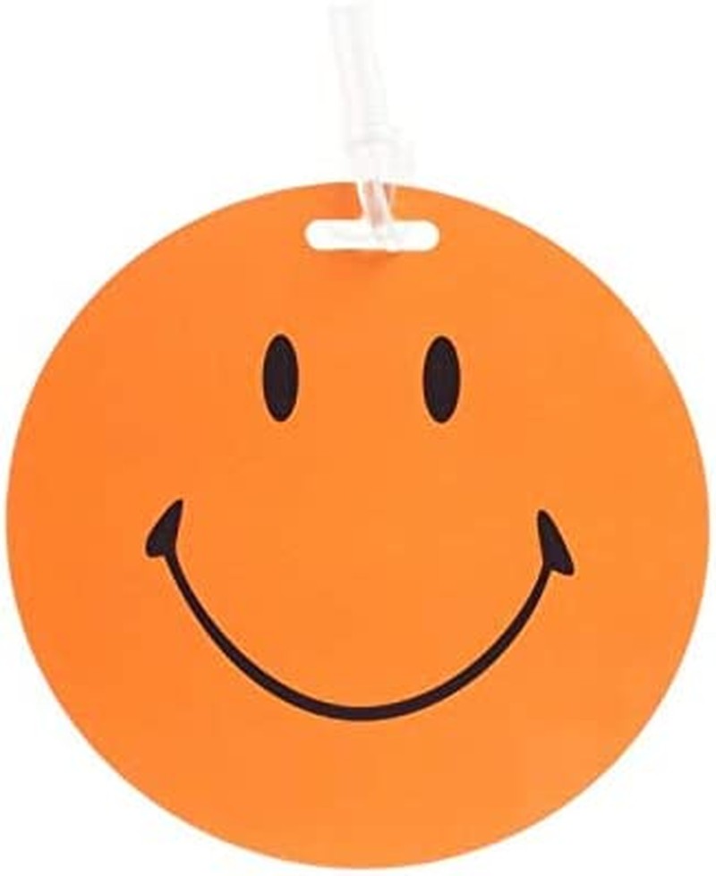 Korjo Smiley Faces Luggage Tags, 2 Pack, Orange