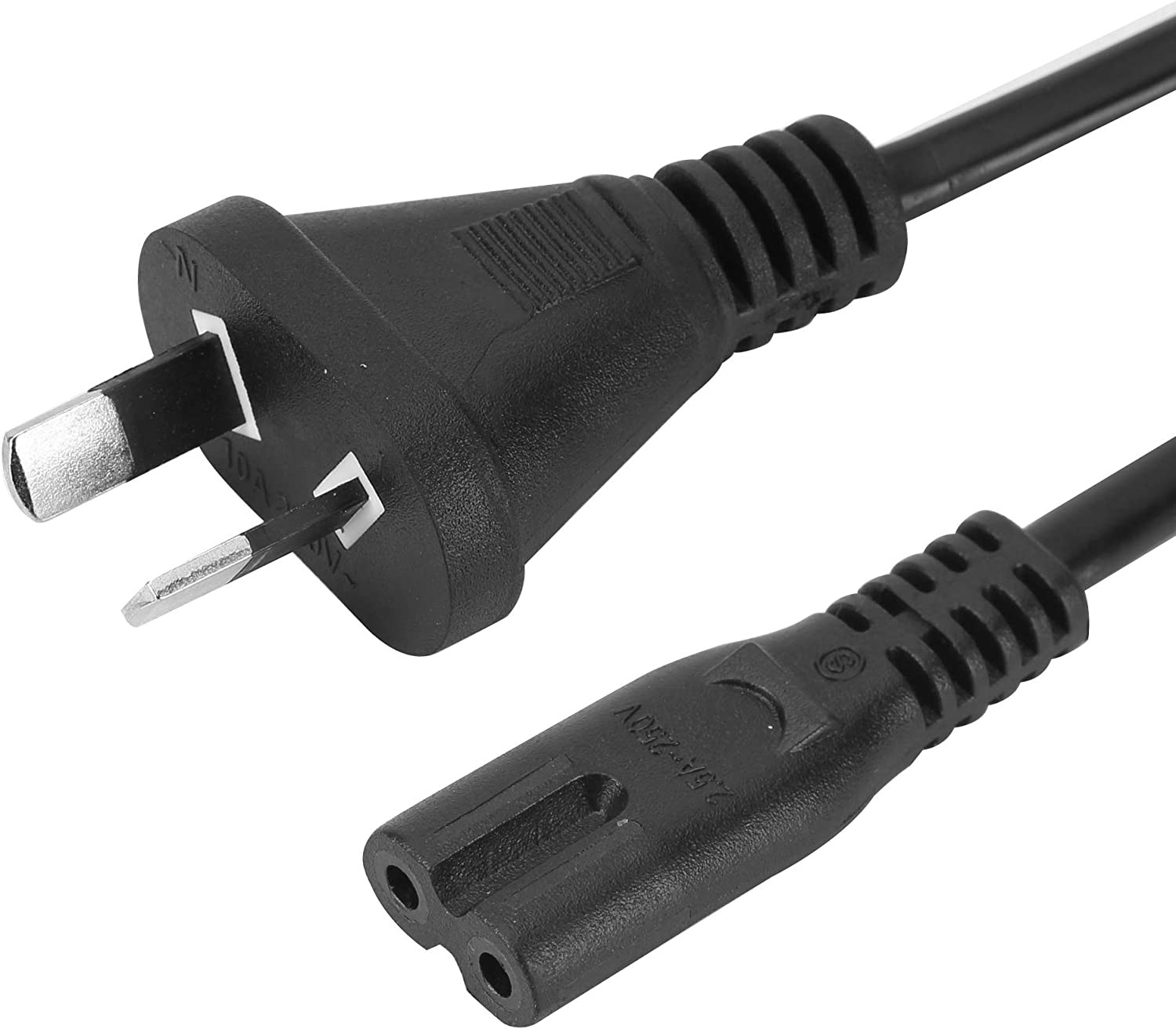 2 Pin Core Figure 8 IEC-C7 AC Power Cord Cable Lead AU Plug 1M (3.3Ft) Notebook, Laptop, Monitor, Camera, Charger, Printer, PS4, PS5 Etc