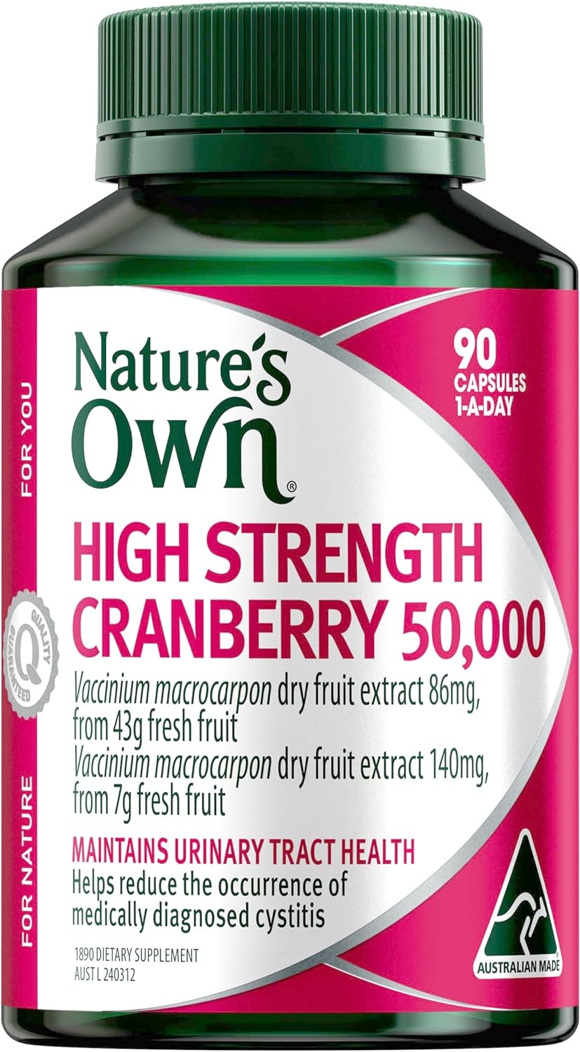 Nature’S Own High Strength Cranberry 50,000 Capsules 90 – Maintains Urinary Tract & Kidney Health – Antioxidant