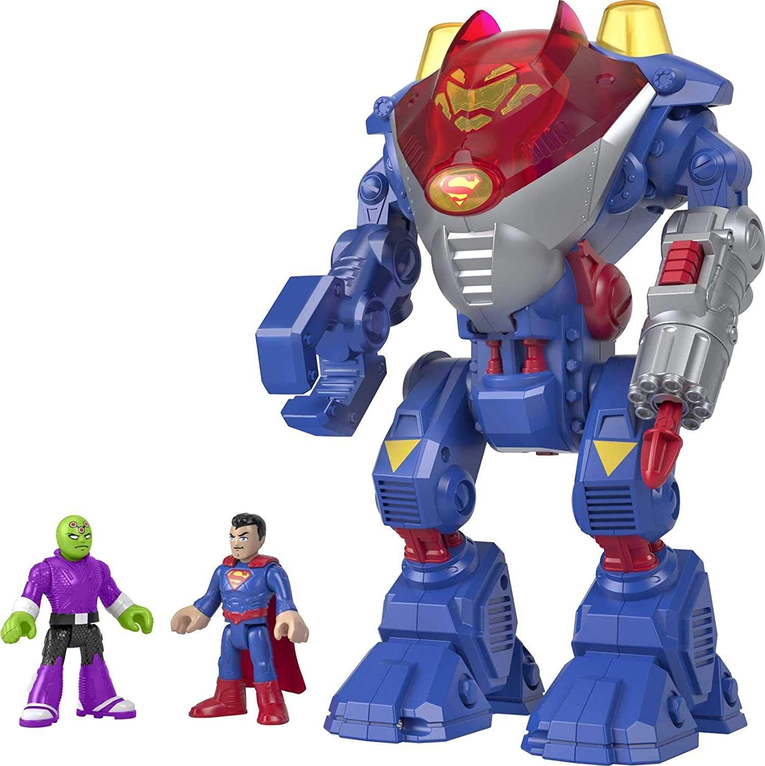 Fisher-Price Imaginext DC Super Friends Superman Robot, Robot Toy Playset with Character Figures for Preschool Kids Ages 3 to 8 Years Old [Amazon Exclusive], Multicolour