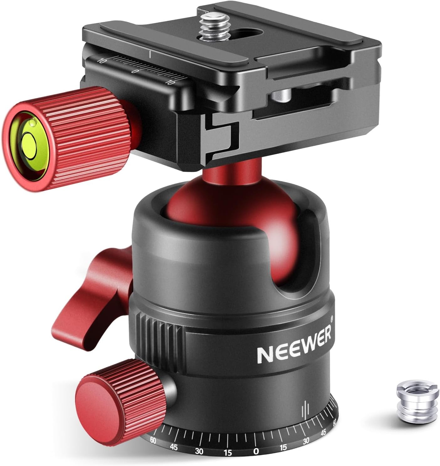 NEEWER Tripod Head, 360° Rotating Panoramic Ball Head with 1/4” Quick Shoe Plate for Tripod Monopod Slider DSLR Camera Camcorder, Max Load up to 5Kg/11Lb – GM28