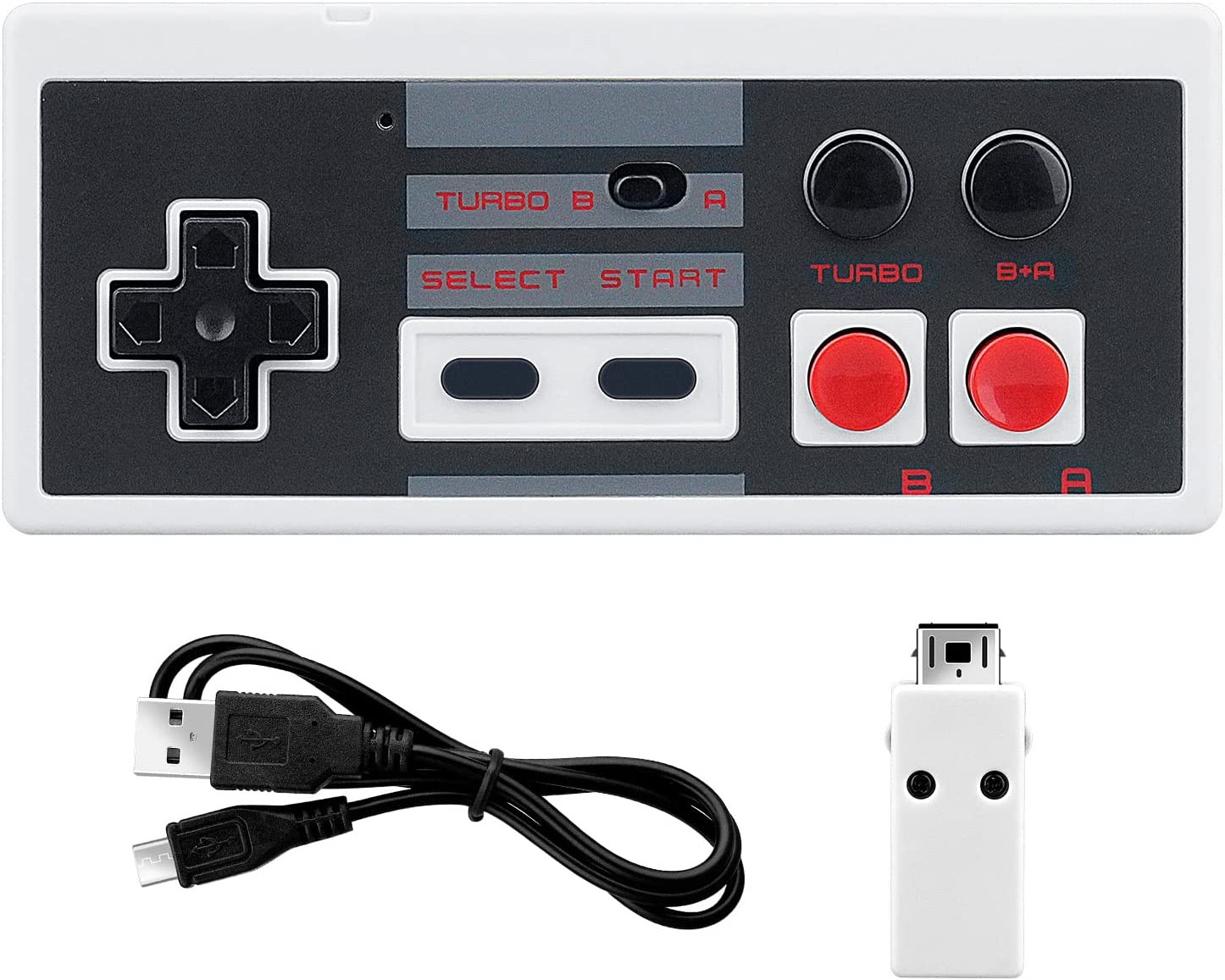 OSTENT Rechargeable Wireless Controller Gamepad for Nintendo NES Mini Classic Edition Famicom Mini Console Color White