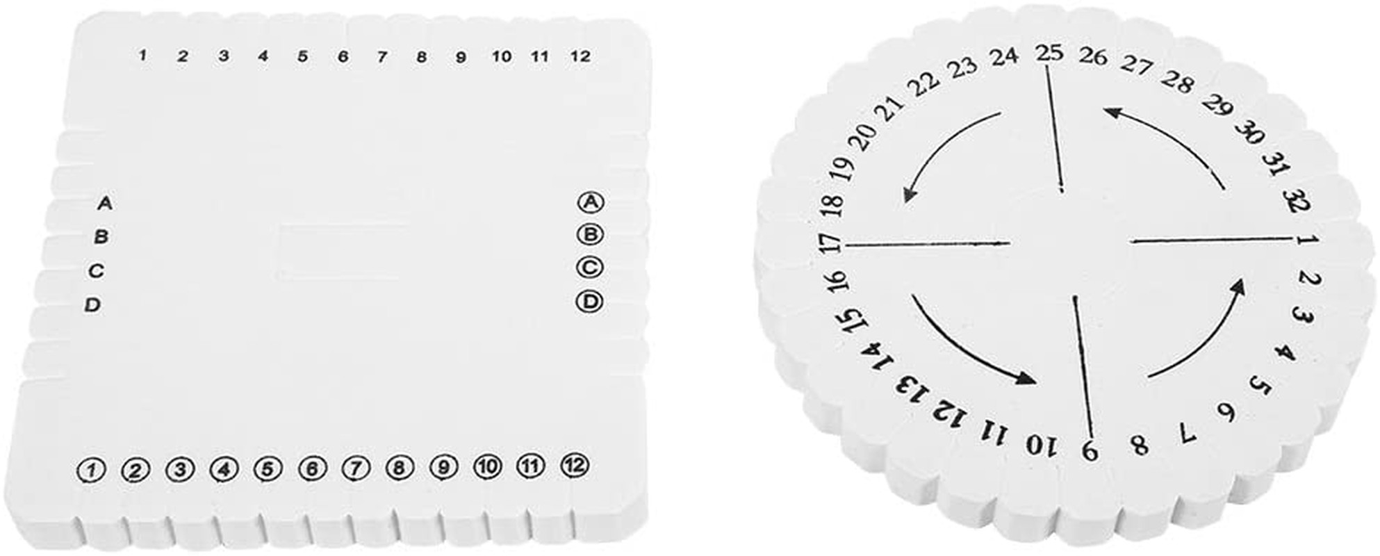 4 Inch Kumihimo Disks Hand-Held round and Flat Braiding, Set of 2