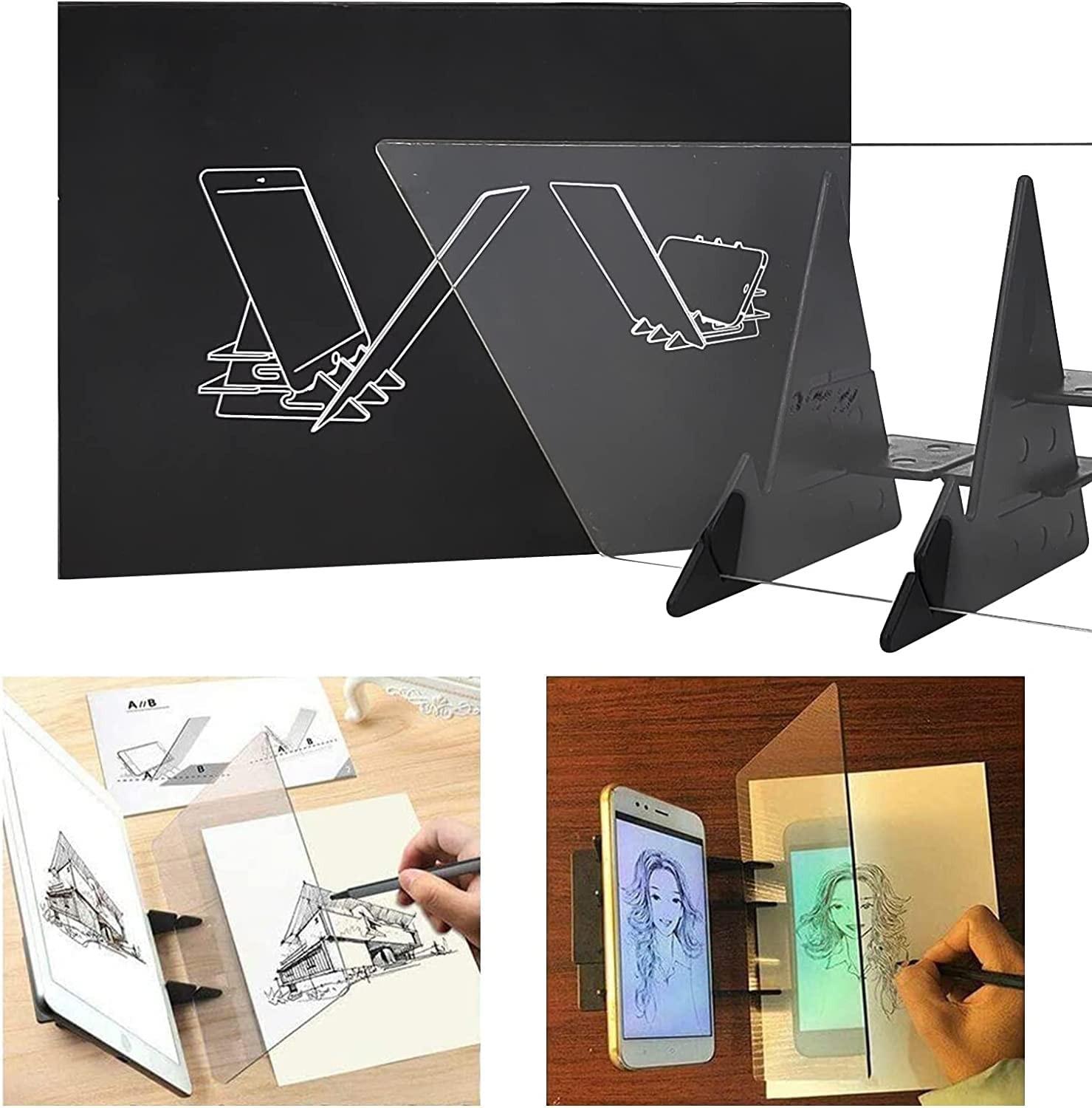 Optical Drawing Board Tracing Board Sketching Lens Sketch Wizard Image Reflection Projector Painting Board Copy Table Projection Linyi Board Plotter Drawing Aid for Beginners