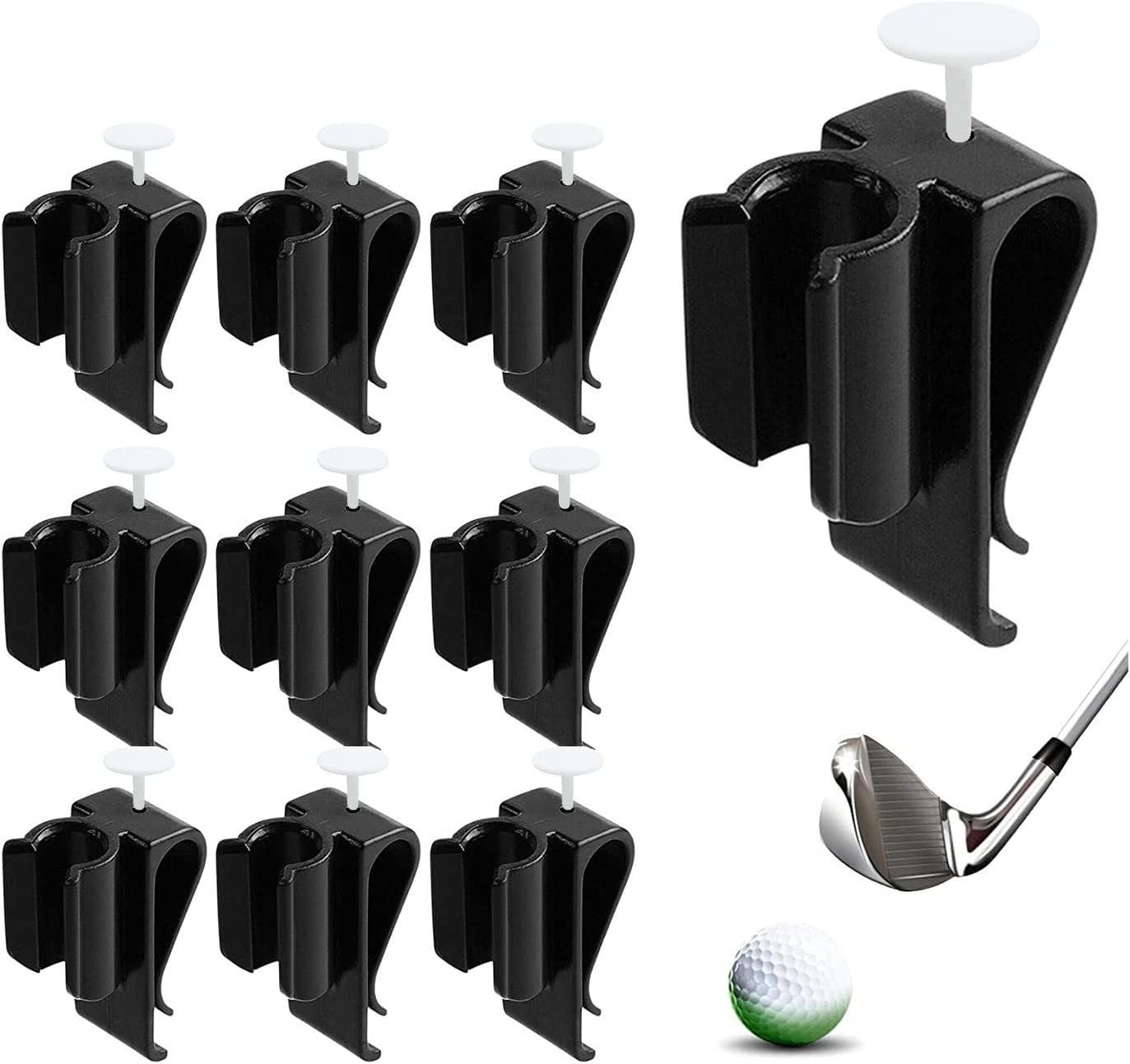 Golf Putter Clip Golf Bag Clip Golf Putter Clamp Holder,10Pcs Golf Club Bag Clips on Putter Clamp Golf Putter Clips,Golf Bag Clip on Putter Holder Putting Clips,Golf Club Clip Putter Holder Clips