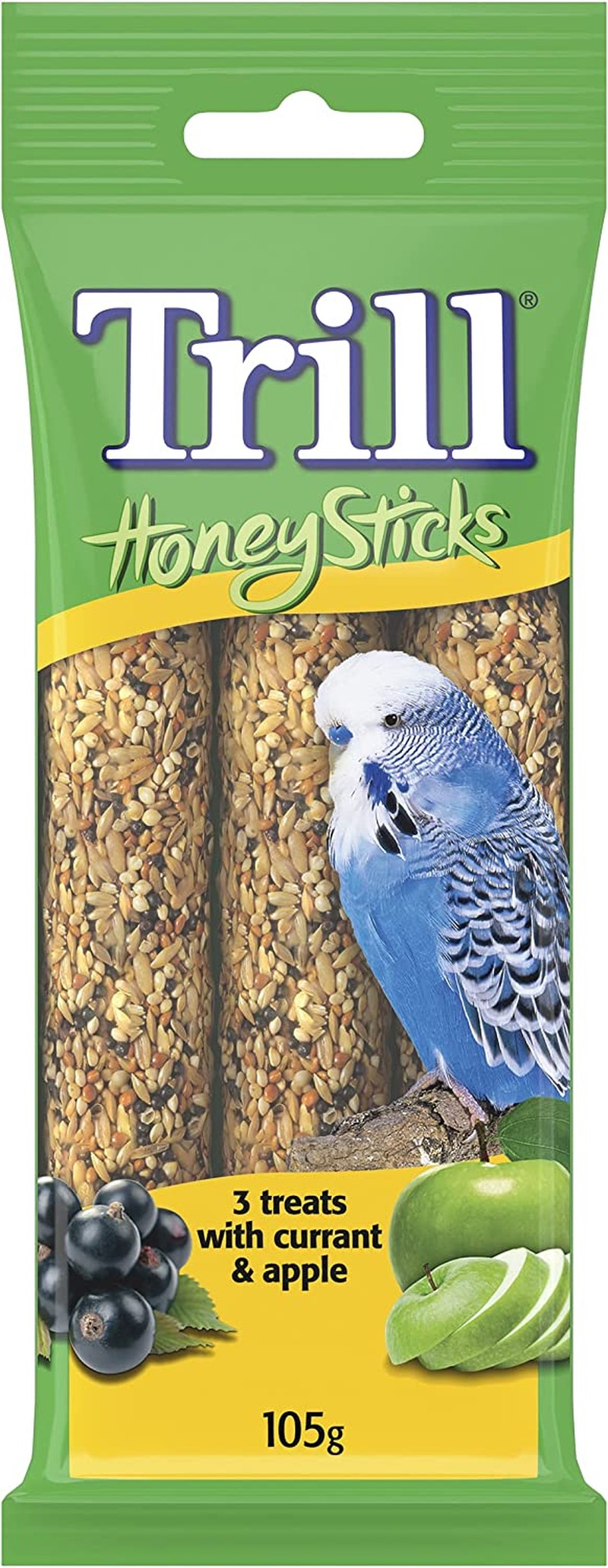 TRILL 23845 Honeystick for Budgies, 3 Pack, 105G