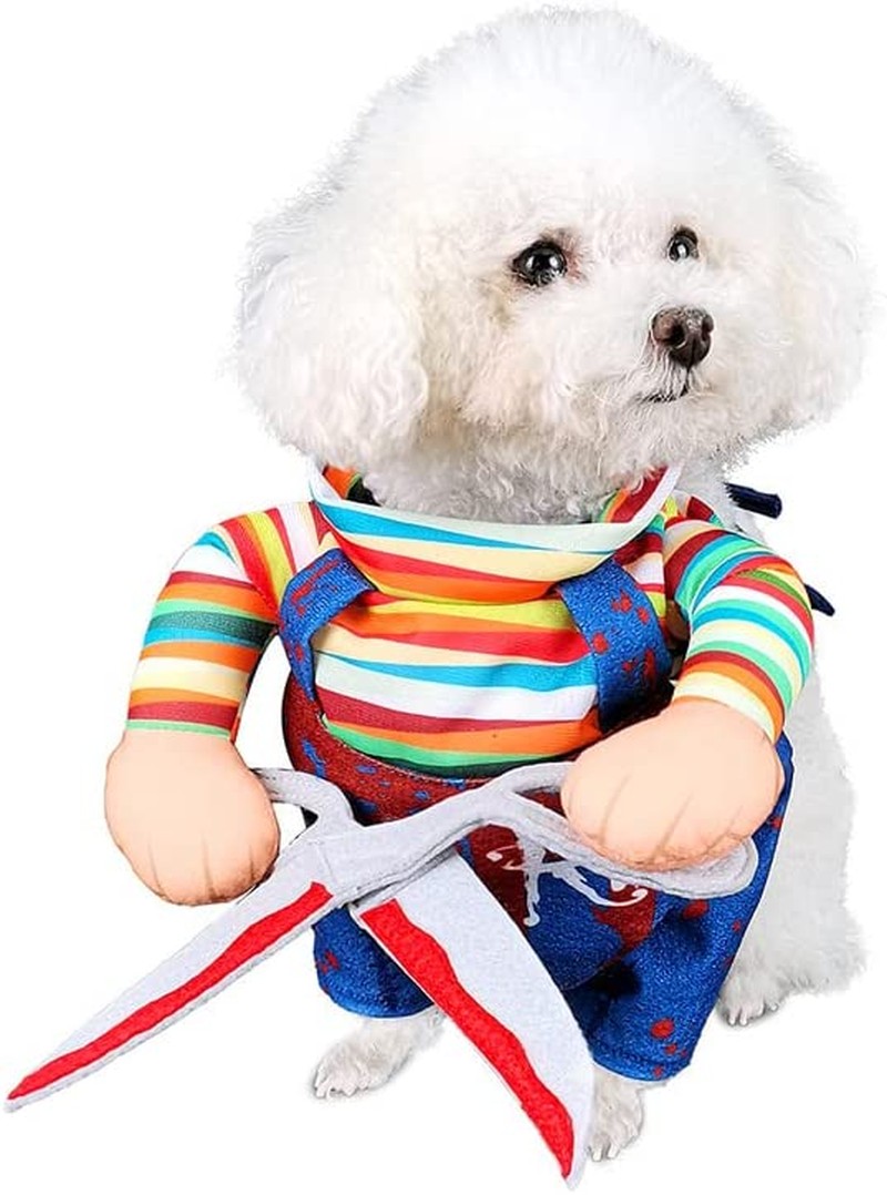 YEGUANGBEI Dog Halloween Costume Dog Scissors Style Doll Costume Pet Christmas Cosplay Adjustable Doll Funny Special Clothes Puppy Party Clothes for Small Dogs Cats