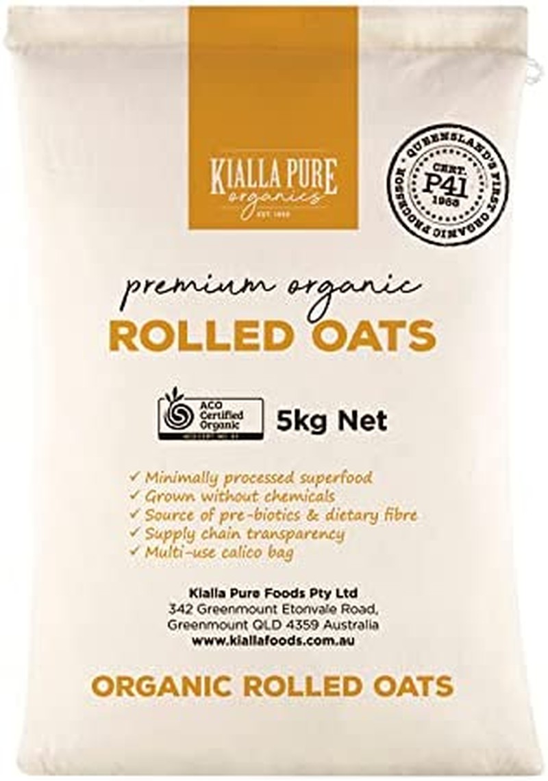 Kialla Pure Foods Organic Rolled Oats 5 Kg, Multicolor