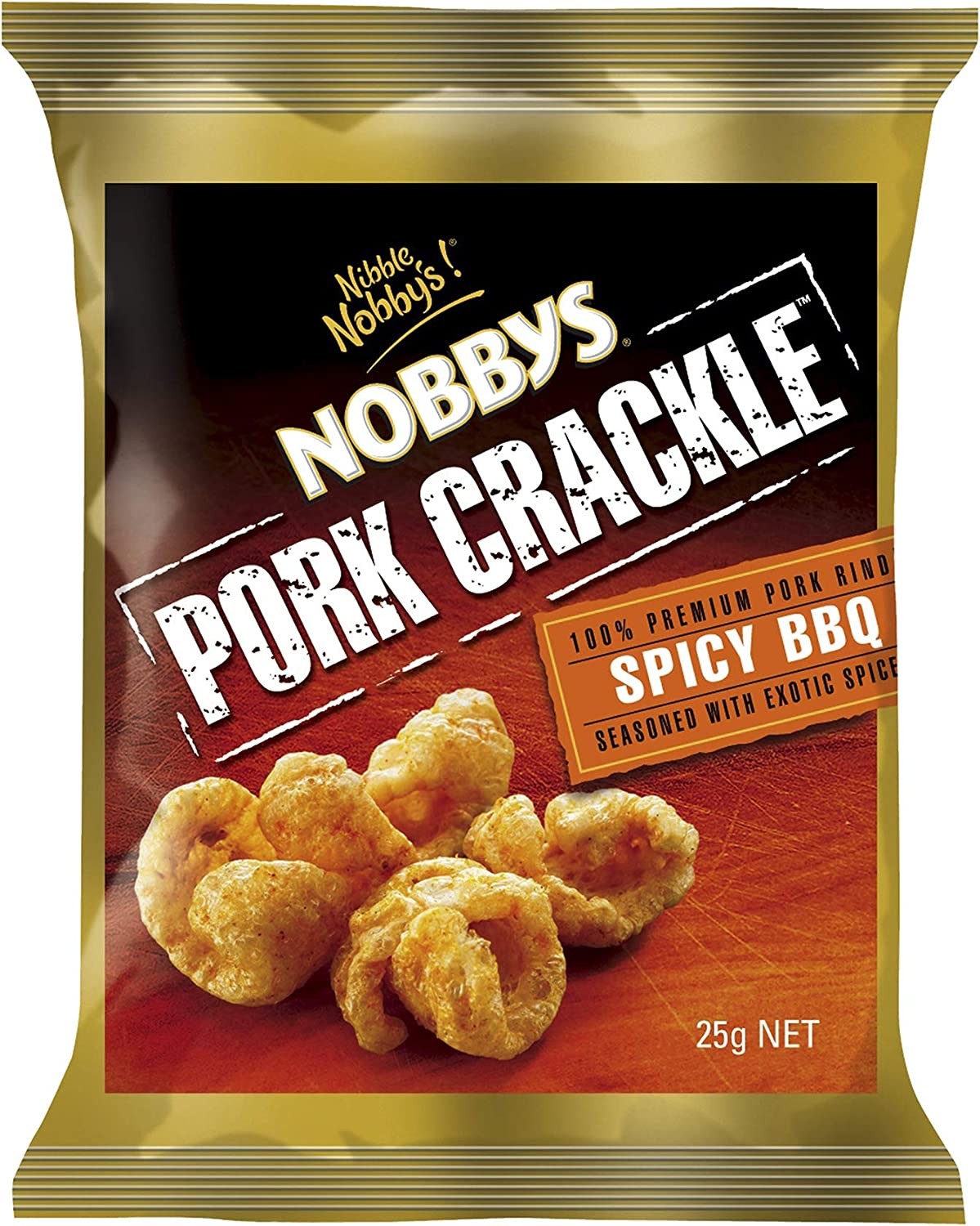 Nobby’S Pork Crackle with Spicy BBQ, 20 X 25G