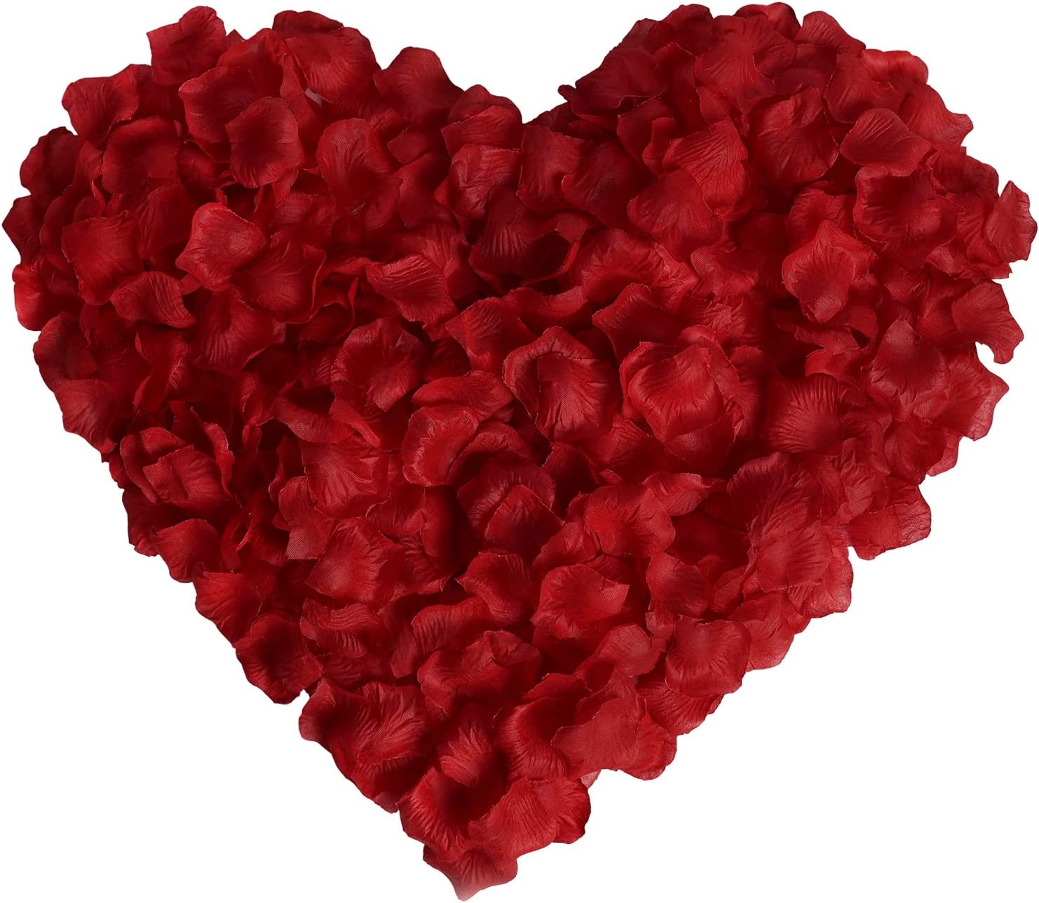 Henzxi 1000 Pcs Dark Red Rose Petals, Artificial Flower Petals, for Romantic Night, Wedding, Event, Party, Valentine Decor (1000 Pcs, Dark Red)