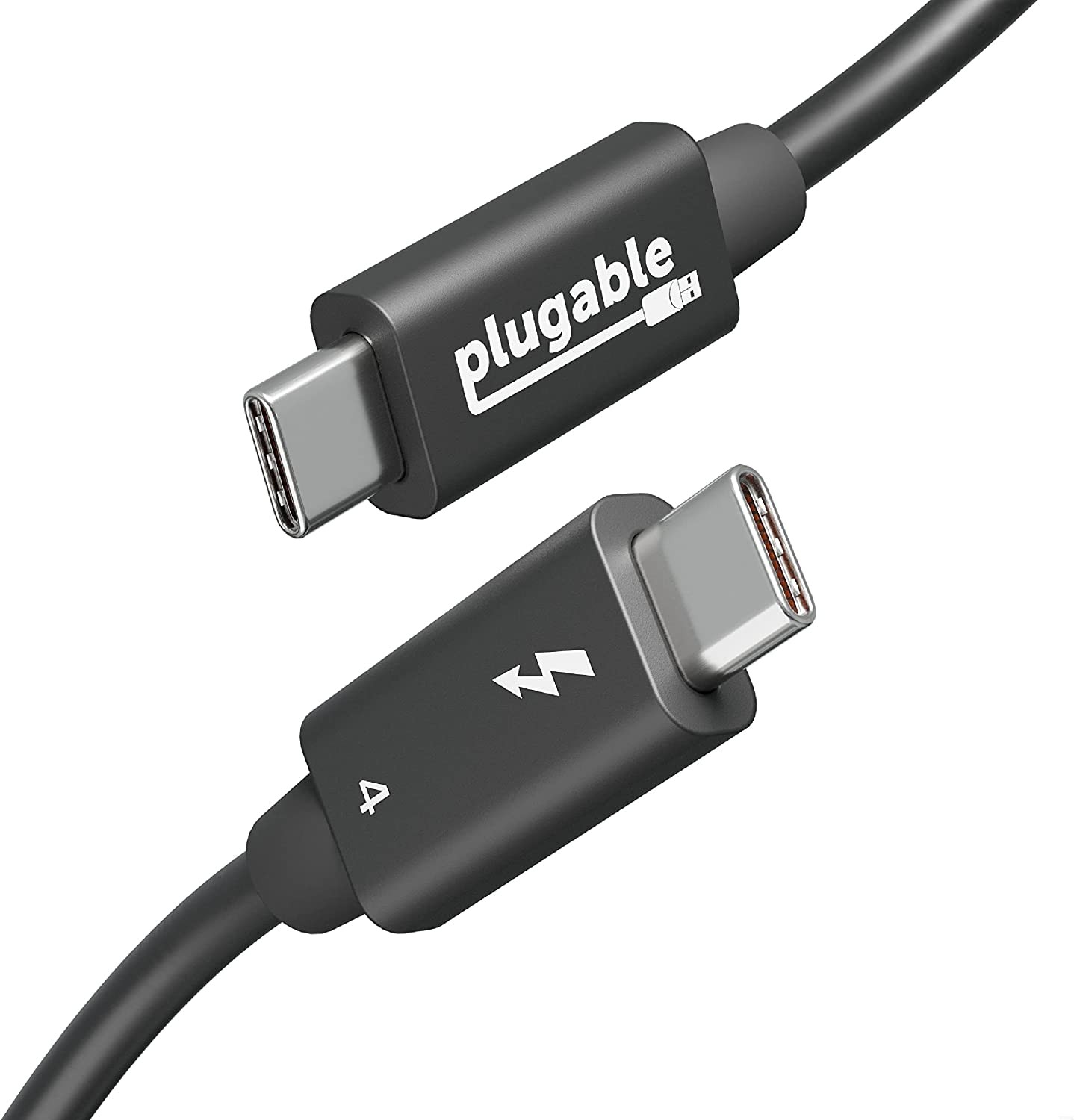 Plugable Thunderbolt 4 Cable with 240W Charging, Thunderbolt Certified, 3.3 Feet (1M),1X 8K Display, 40 Gbps, Compatible with USB4, Thunderbolt 3, USB-C