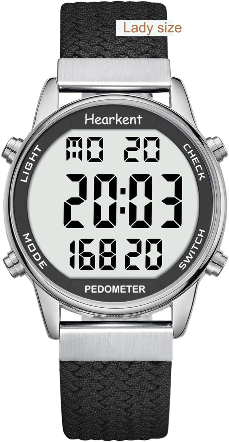 Hearkent Women Pedometer Watch for Walking, Step Counter for Women, Sport Watch with Calories Counter, Large Number Display Wrist Watch, 30M Waterproof Step Tracker Watch