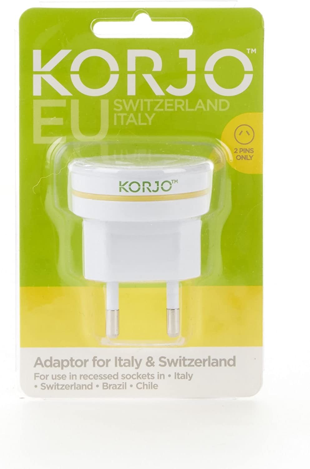 Korjo EU (Italy and Switzerland) Travel Adaptor, for AU/NZ Appliances, Use in Europe Including IT, CH