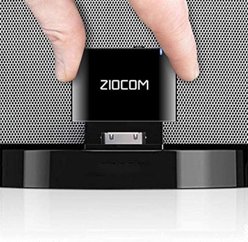 ZIOCOM 30 Pin Bluetooth Adapter Receiver for Iphone Ipod Bose Sounddock and Other 30 Pin Dock Speakers with 3.5Mm Aux Cable(Not for Car),Black