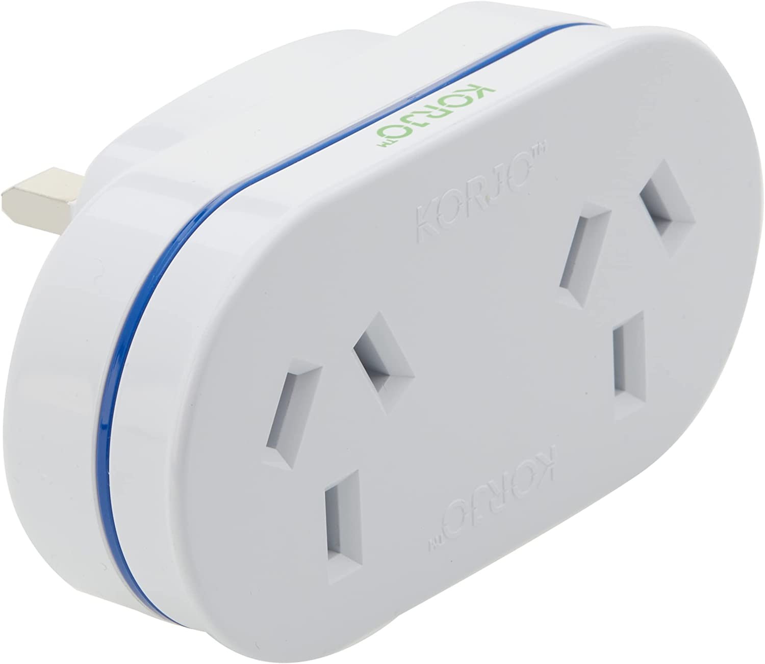 Korjo UK Double Power Adapter, 2X AUS/NZ Sockets, Use in UK, White