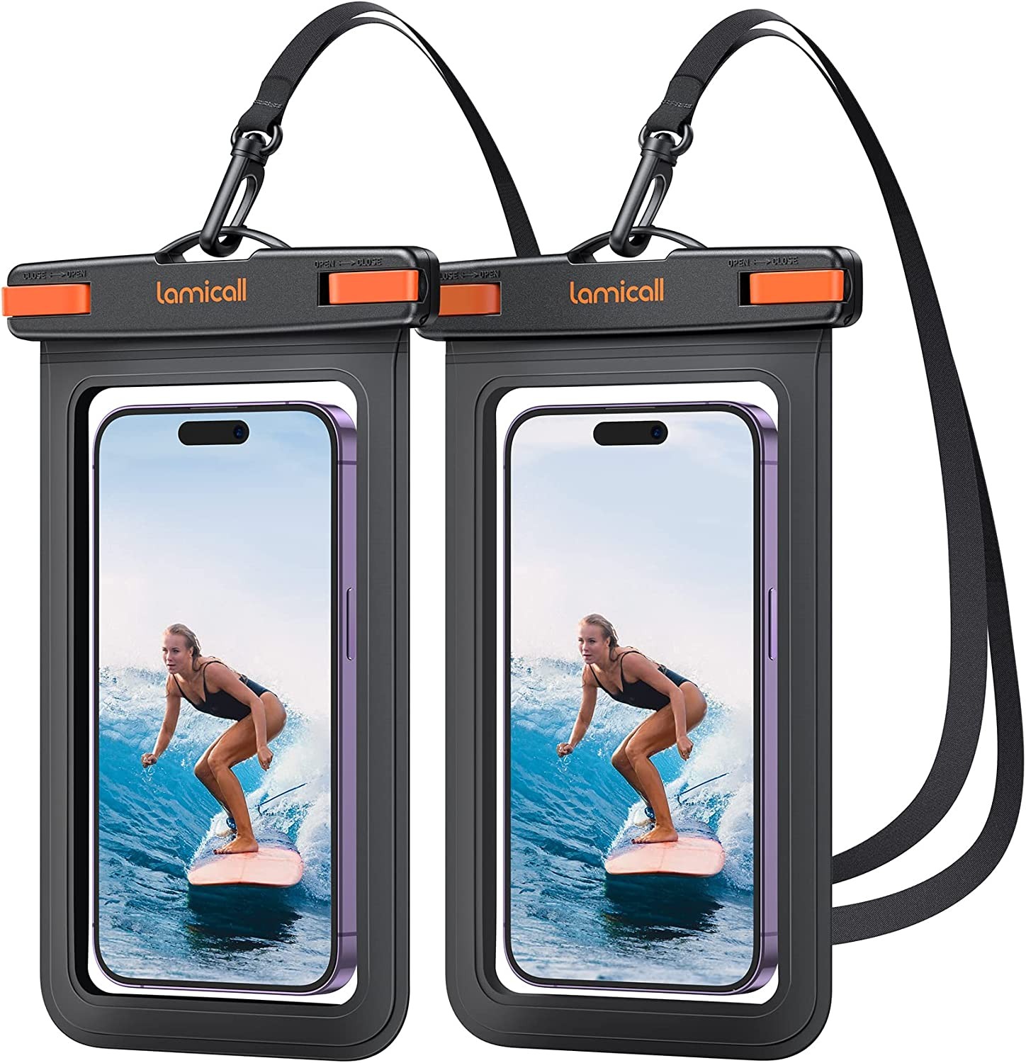 8.3 Inches Large Size Waterproof Phone Pouch Case – [Easy Lock & Heavy Duty] IPX8 Water Proof Cell Phone Dry Bag for Iphone 15 14 13 12 11 XR XS X Pro Max plus Mini, 2 Pcs