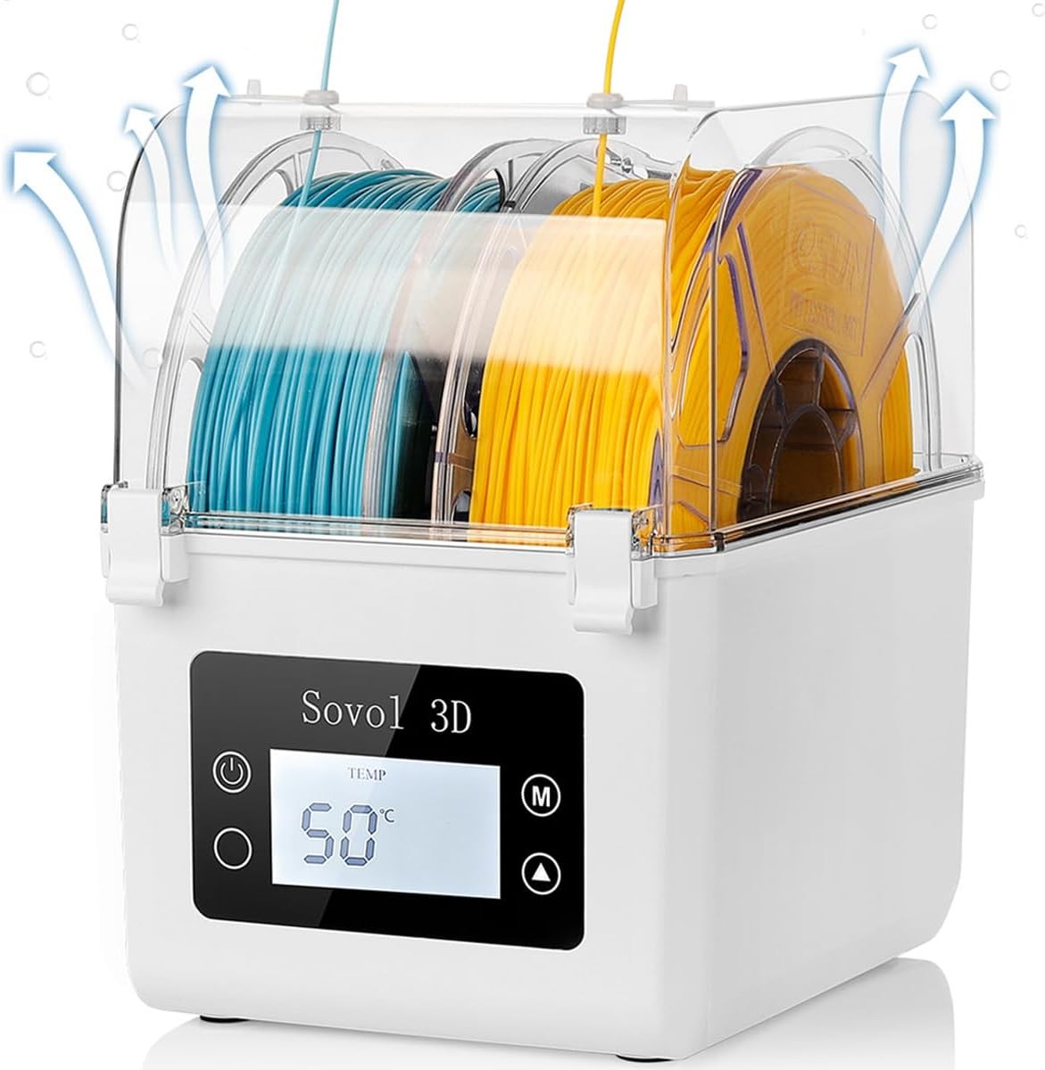 Sovol Filament Dryer, SH01 Filament Dehydrator 3D Printer Spool Holder, Dry Box for Keeping Filament Dry during 3D Printing, Compatible with 1.75Mm, 2.85Mm Filament and PLA PETG TPU ABS Material