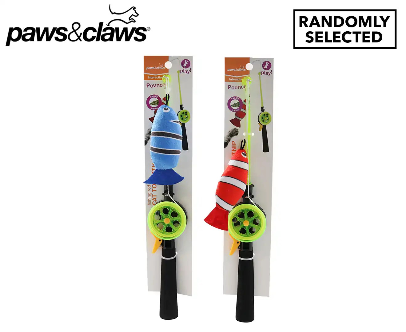 Paws & Claws Fishing Rod Cat Toy W/ Catnip – Randomly Selected