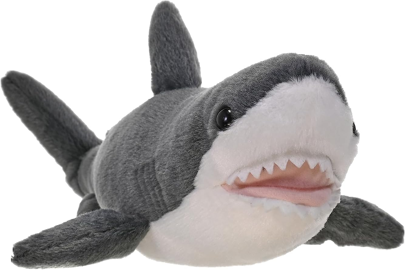 Wild Republic Great White Shark Plush, Stuffed Animal, Plush Toy, Gifts for Kids, Cuddlekins 8 Inches