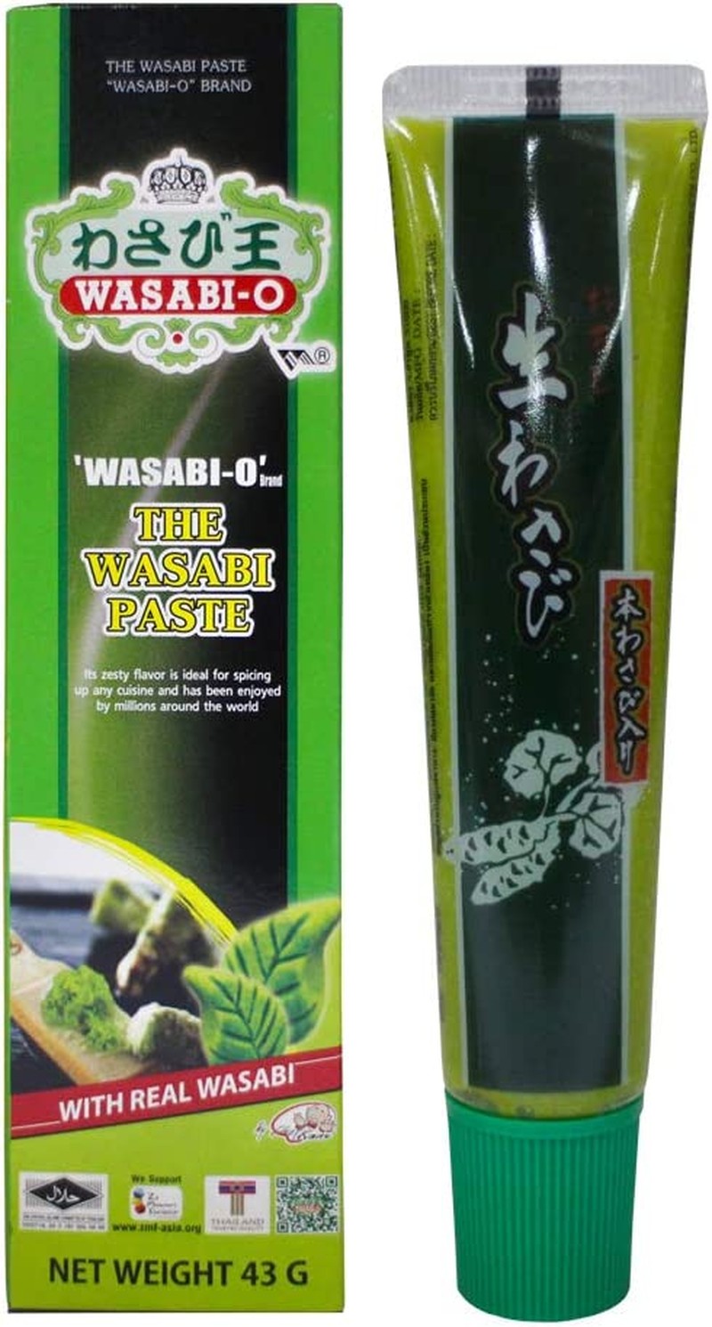 WASABI-O Wasabi Paste 43G Wasabi Premium,Real Wasabi, for Dipping with Sushi, Salmon, Sashimi, Seafood, Vegan, Vegetarian, Halal,Wasabi Peas