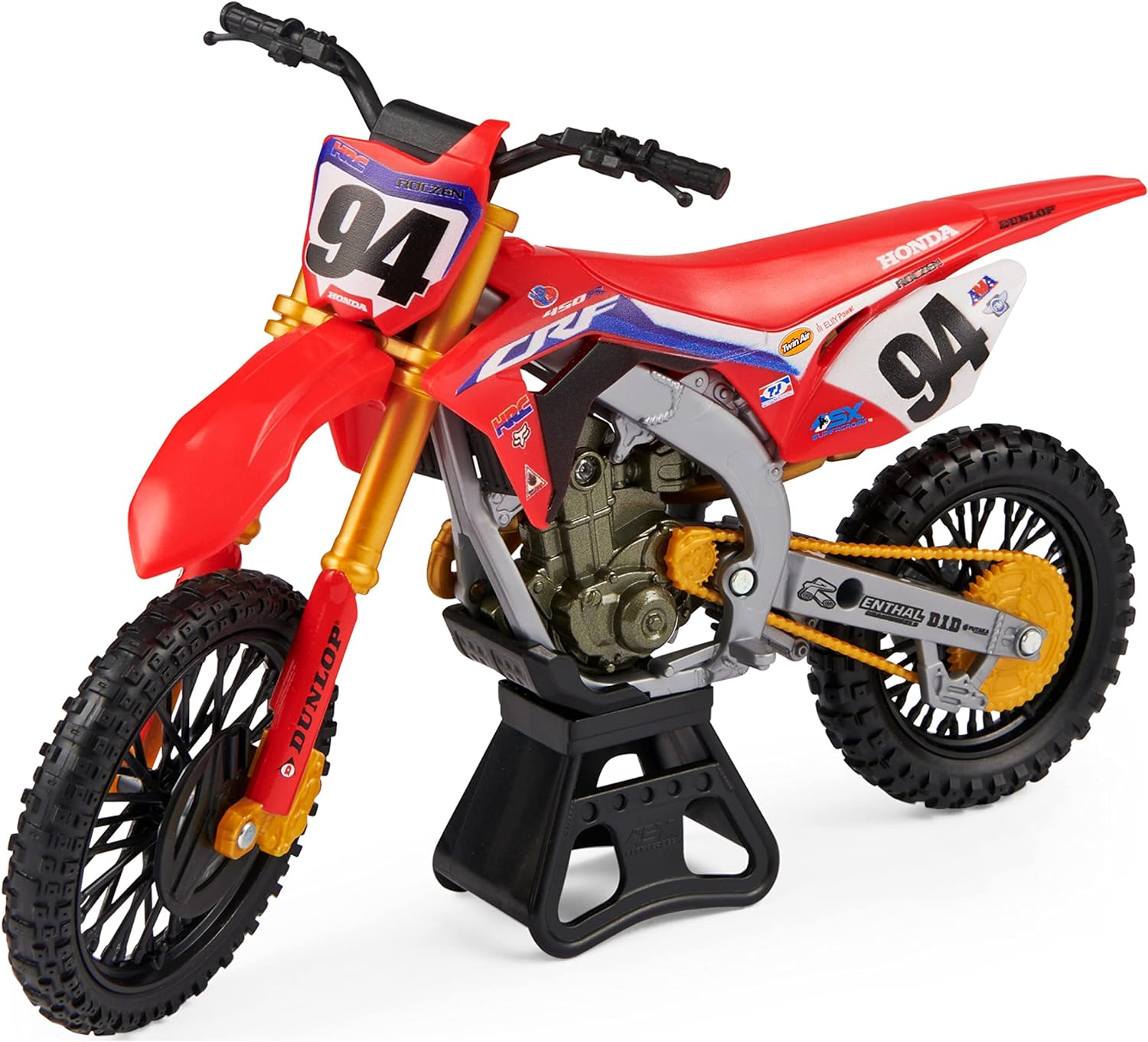 Supercross, Authentic Ken Roczen 1:10 Scale Collector Die-Cast Motorcycle Replica with Display Stand