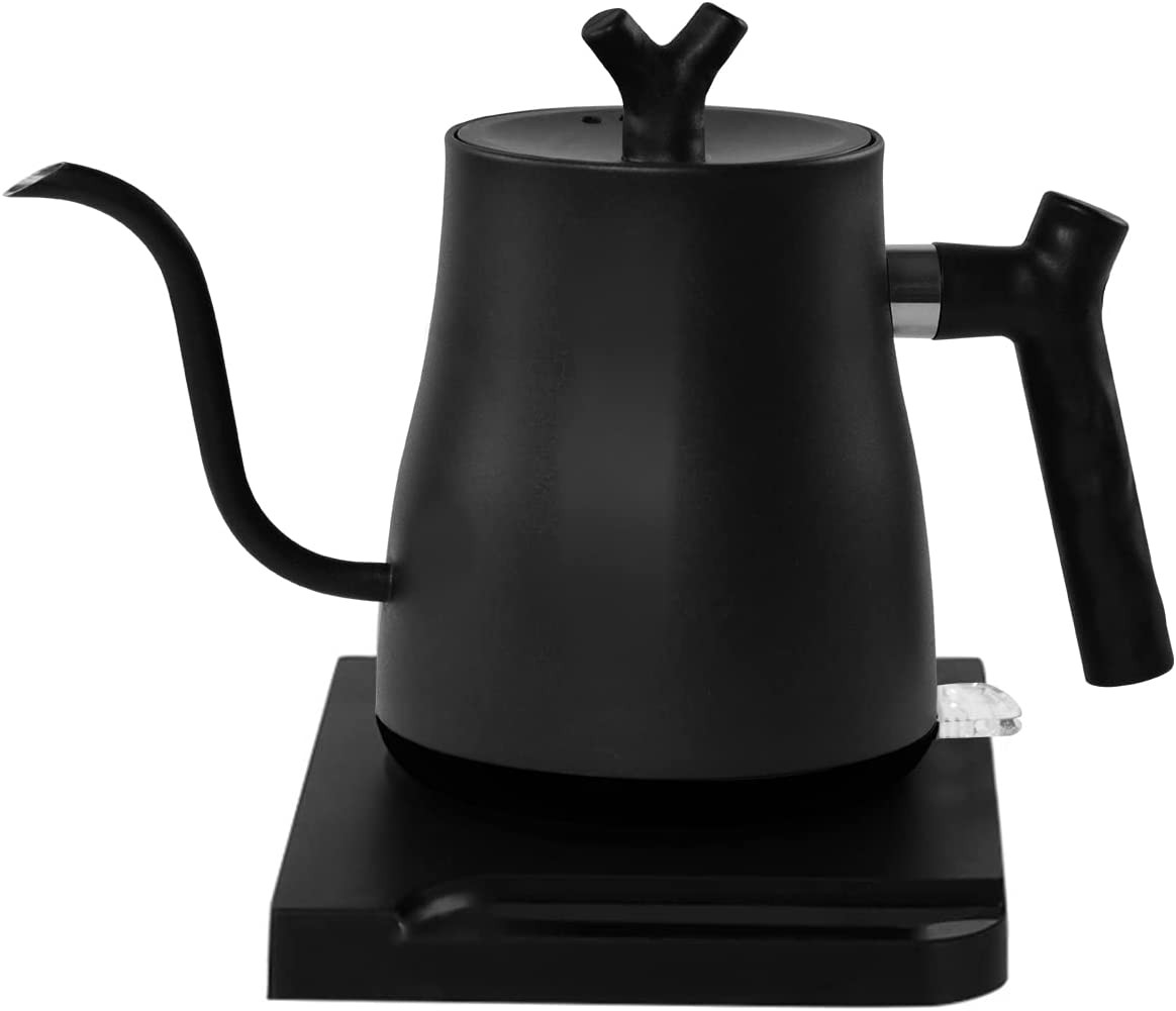 Gooseneck Electric Kettle 0.8L, Ultra Fast Boiling Hot Water Kettle, Stainless Steel for Pour-Over Coffee & Tea, 1000W Rapid Heating, Leak-Proof Design, Auto Shutoff Anti-Dry Protection, Matte Black