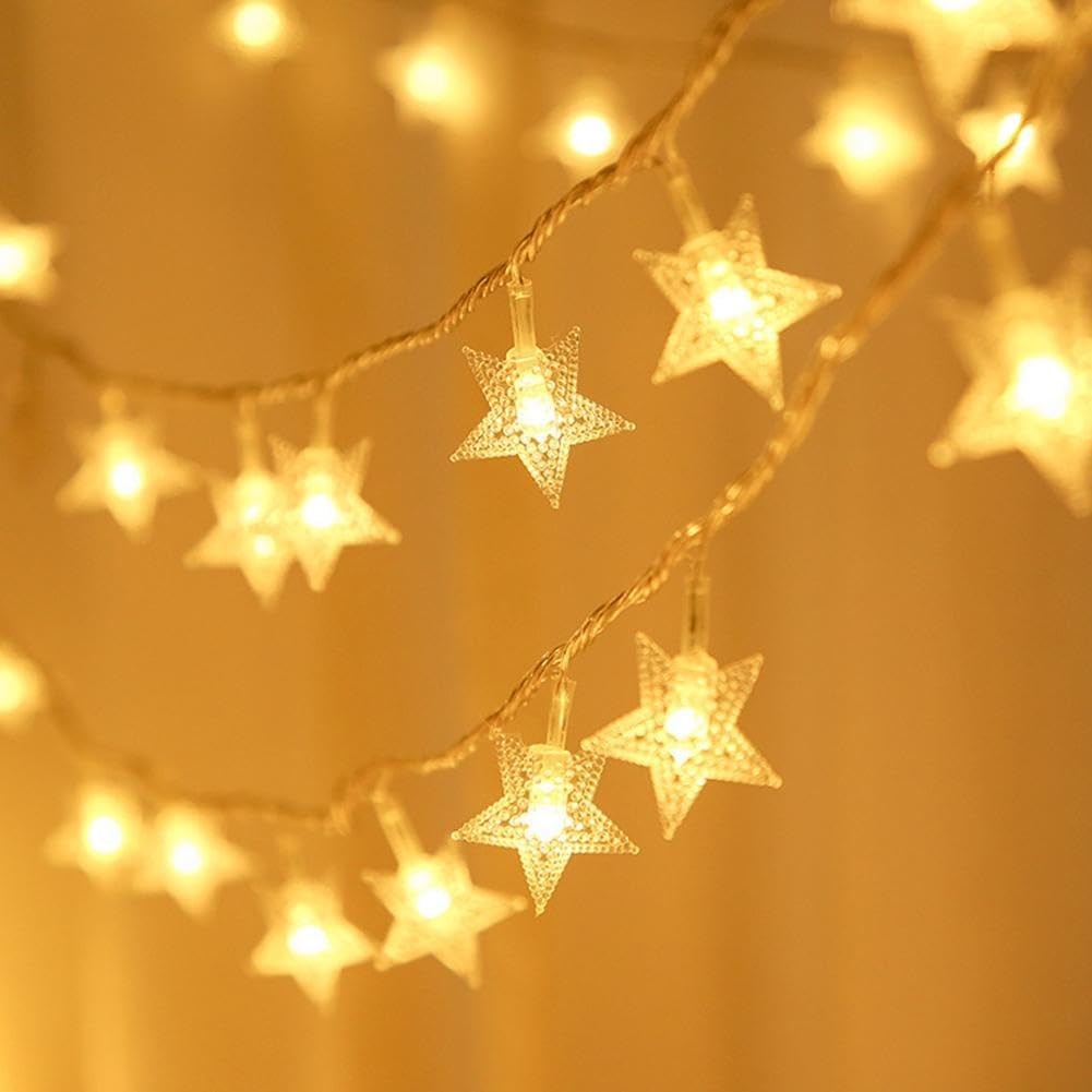 Star String Lights,Usb Star Warm White Fairy Lights for Indoor & Outdoor Decoration,20/40/80 LED Waterproof for Bedroom Porch Wedding Party Patio Garden Tent Christmas, and Home Decor