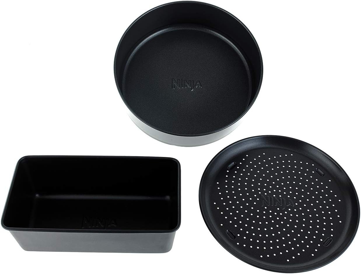 Ninja Non-Stick Loaf Tin, Cake Tin & Crisper Tray Bakeware Set [4380J300EUUK] Compatible with Ninja Multi-Cookers