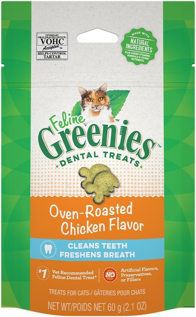 Greenies Oven-Roasted Chicken Flavor Dental Cat Treats, 60 G