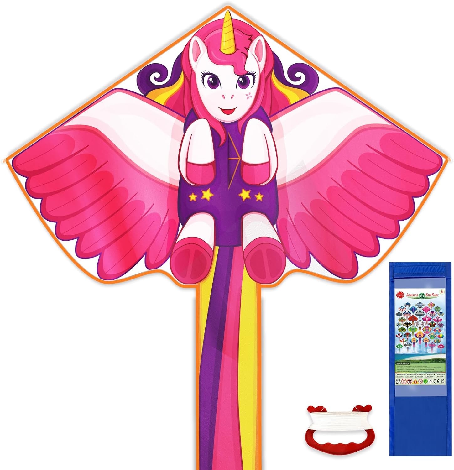 Girls Boys Toys Unicorn Kites for Kids Birthday Christmas Party Gifts for Outdoor Park Beach Sports Activities & Games – Easy to Carry & Assemble & Fly