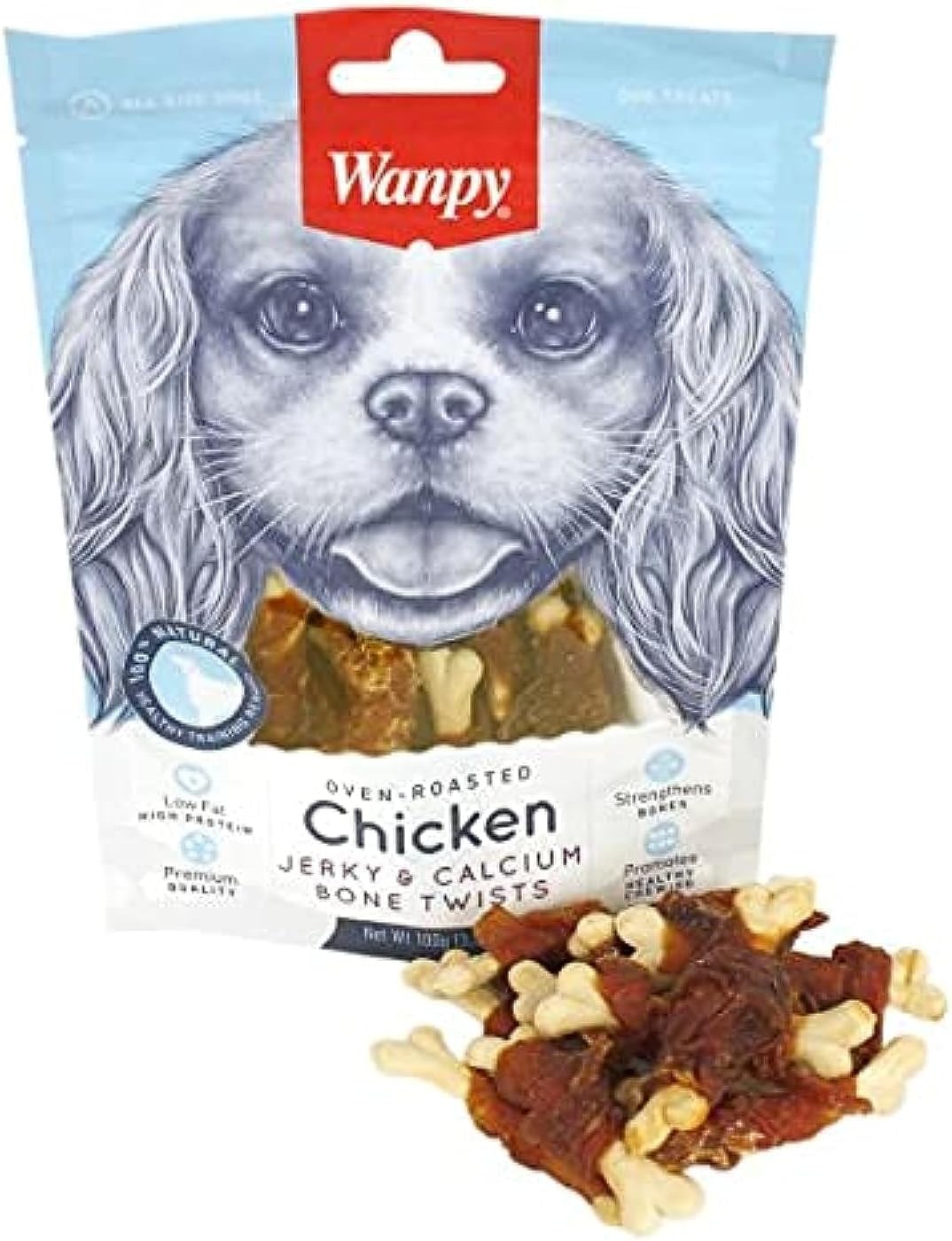 Wanpy WPY62 Dry Chicken Jerky Wrap on Calcium Bone 100 G, Small