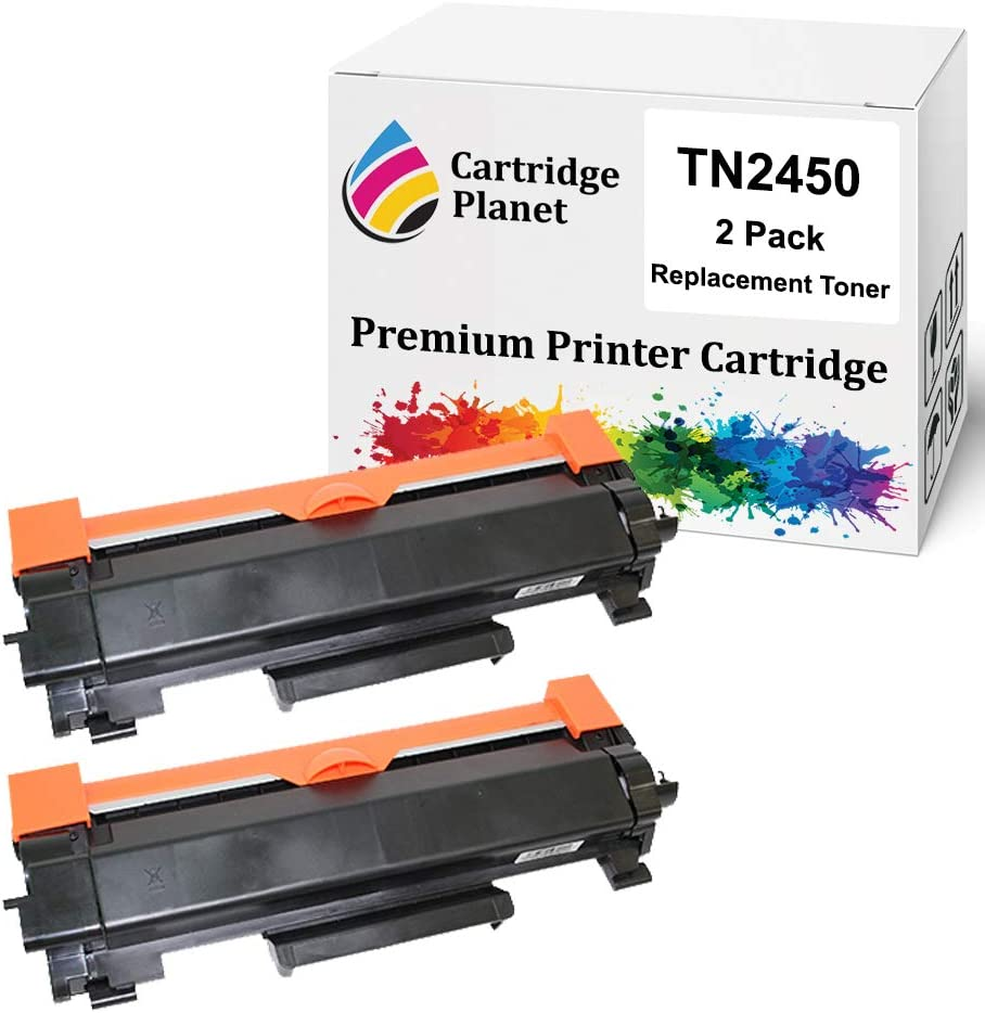 Cartridge Planet 2-Pack Compatible Toner Cartridge for Brother TN-2450 TN2450 (3,000 Pages) for Brother HLL2350DW HLL2375DW HLL2395DW MFCL2710DW MFCL2713DW MFCL2730DW MFCL2750DW